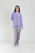 Cargar imagen en el visor de la galería, bata media tipo chaqueta color lila 1