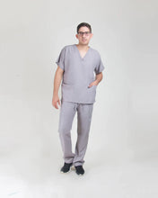 Cargar imagen en el visor de la galería, diseños de uniformes medicos para hombres color gris