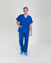 Cargar imagen en el visor de la galería, modelos de uniformes medicos para hombres azul rey