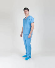 Cargar imagen en el visor de la galería, uniforme medicos para hombre celeste