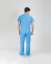 Cargar imagen en el visor de la galería, uniforme medicos para hombre color celeste