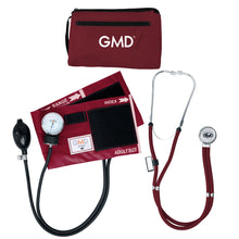 Cargar imagen en el visor de la galería, kit de tensiometro y estetoscopio gmd color vino
